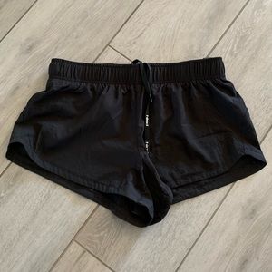 Black running shorts